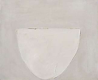 碗（灰底白字） Bowl (White on Grey) (1962)，威廉·斯科特