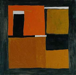 橙色、黑色和白色构图 Orange, Black and White Composition (1953)，威廉·斯科特