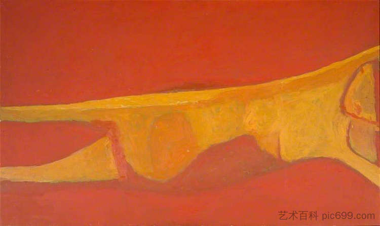 斜倚裸体（红色裸体） Reclining Nude (Red Nude) (1956)，威廉·斯科特