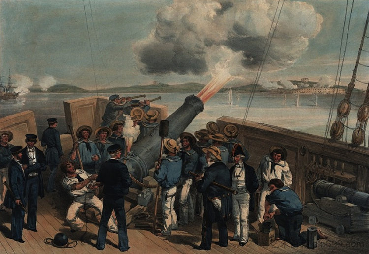 轰炸博马松德 Bombardment of Bomarsund (1854)，威廉·辛普森