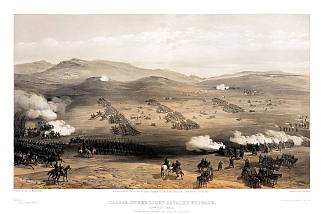 轻骑兵旅冲锋，1854年10月25日，卡迪根伯爵少将麾下 Charge of the Light Cavalry Brigade, 25th Oct. 1854, under Major General the Earl of Cardigan (1855)，威廉·辛普森