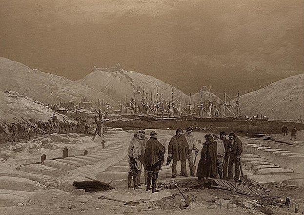 巴拉克拉瓦港头的坟墓 Graves at the head of the harbour of Balaklava (1855)，威廉·辛普森