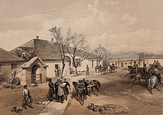 拉格伦勋爵在库托尔-卡拉加奇的总部 Lord Raglan’s head quarters at Khutor-Karagatch (1855)，威廉·辛普森
