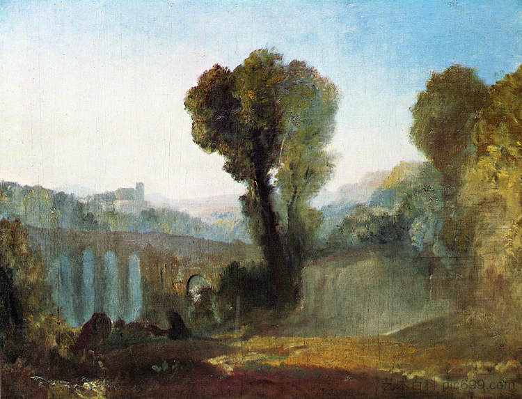 阿里恰日落 Ariccia Sunset (c.1828)，J.M.W.特纳