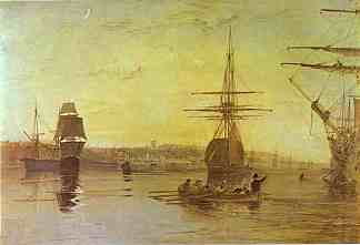 考斯，怀特岛 Cowes, Isle of Wight (c.1827)，J.M.W.特纳