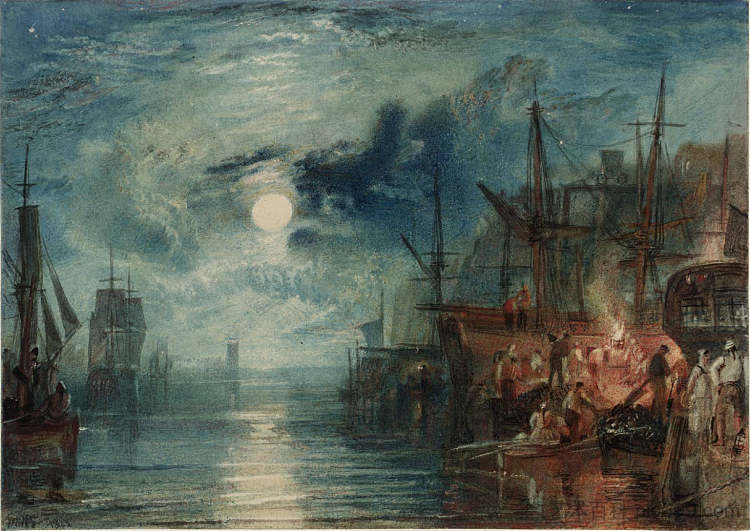 泰恩河上的希尔兹 Shields, on the River Tyne (1823)，J.M.W.特纳