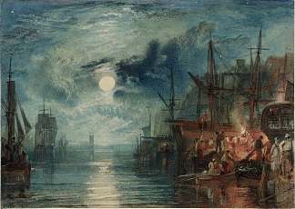 泰恩河上的希尔兹 Shields, on the River Tyne (1823)，J.M.W.特纳