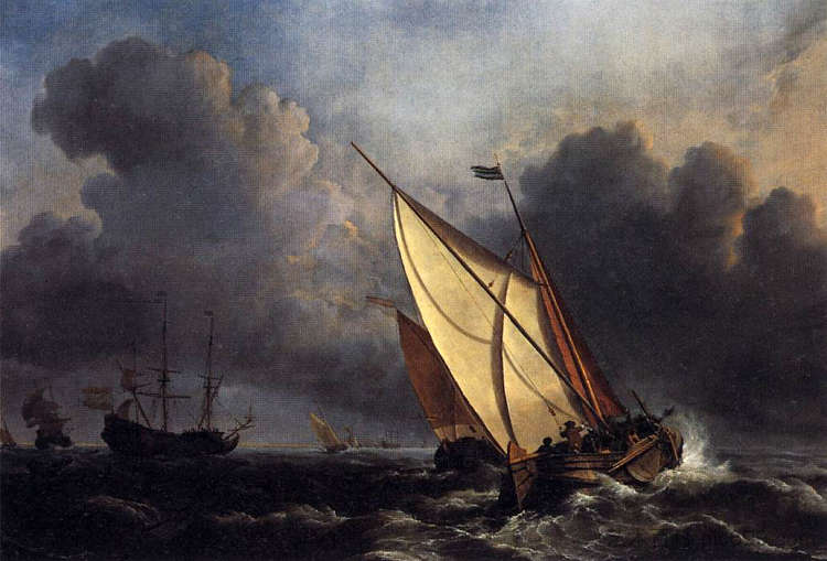 暴风雨中的荷兰渔船 Dutch Fishing Boats in a Storm (1801)，J.M.W.特纳