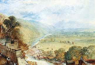 霍恩比城堡露台上的英格尔伯勒 Ingleborough From The Terrace Of Hornby Castle (1816)，J.M.W.特纳