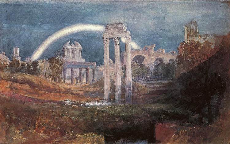 罗马，彩虹论坛 Rome, The Forum with a Rainbow (1819)，J.M.W.特纳