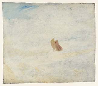 波涛汹涌的大海中的帆船 Sailing Boat in a Rough Sea (1845)，J.M.W.特纳