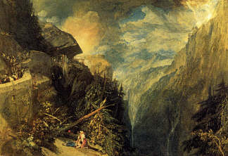 岩石堡战役，奥斯特山谷，皮埃蒙特 The Battle of Fort Rock, Val d’Aoste, Piedmont (1815)，J.M.W.特纳