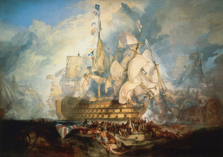 特拉法加战役 The Battle of Trafalgar，J.M.W.特纳