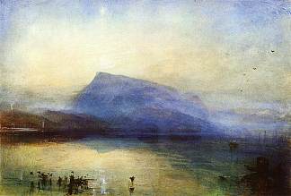 卢塞恩日出的蓝色瑞吉湖 The Blue Rigi Lake of Lucerne Sunrise (1842)，J.M.W.特纳