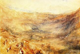 来自梅林根的布鲁尼格山口 The Brunig Pass, from Meringen (1847 – 1848)，J.M.W.特纳