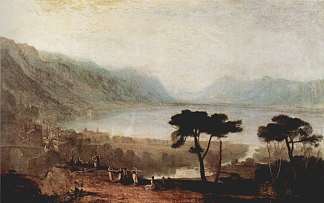 从蒙特勒看到的日内瓦湖 The Lake Geneva seen from Montreux (1810)，J.M.W.特纳