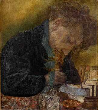 埃米尔·韦尔哈伦的肖像 Portrait of Emile Verhaeren，威利·施洛巴赫