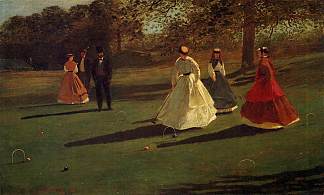 槌球运动员 Croquet Players (1865)，温斯洛·荷默