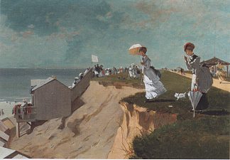 在海滩上，新泽西州朗布兰奇 On the Beach, Long Branch, New Jersey (1869)，温斯洛·荷默