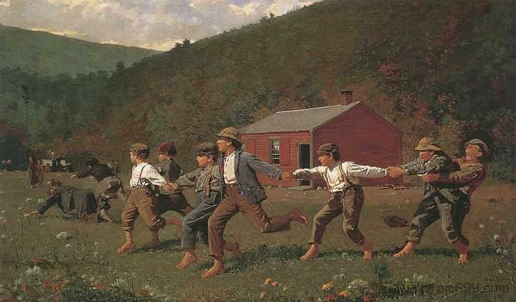 折断鞭子 Snap the Whip (1872)，温斯洛·荷默