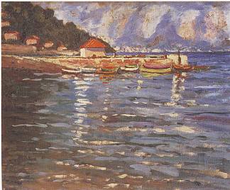 圣让角费拉特海港 The Harbour at St. Jean Cap Ferrat (1921)，温斯顿·丘吉尔