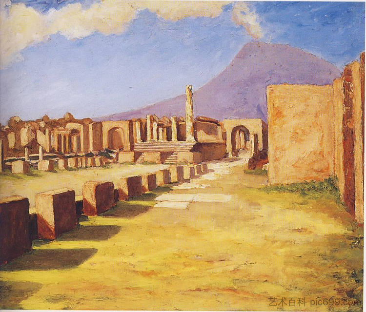 维苏威火山，来自庞贝 Vesuvius, From Pompeii，温斯顿·丘吉尔