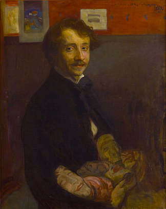 带面具的自画像 Self-Portrait with Masks (1900)，沃伊切赫·维斯