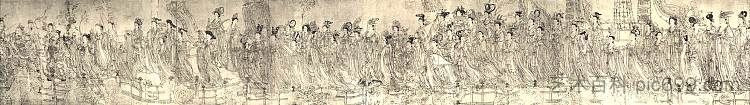 八十七位天人 Eighty seven celestial people，吴道子