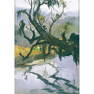 河边的古树 Ancient Tree by the River (1977)，吴冠中