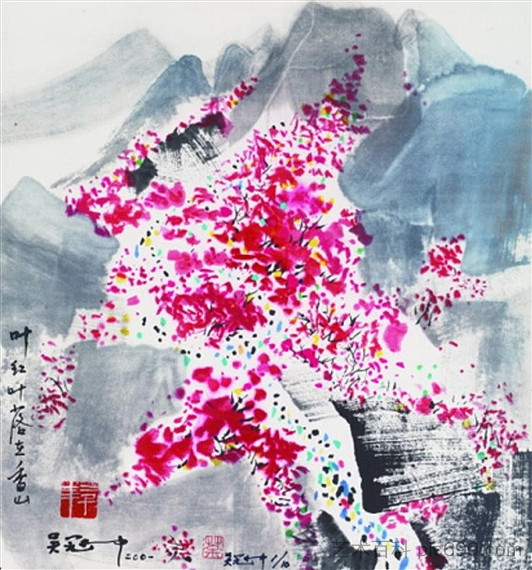 芬芳的红叶 Fragrant red Leaves (2001)，吴冠中