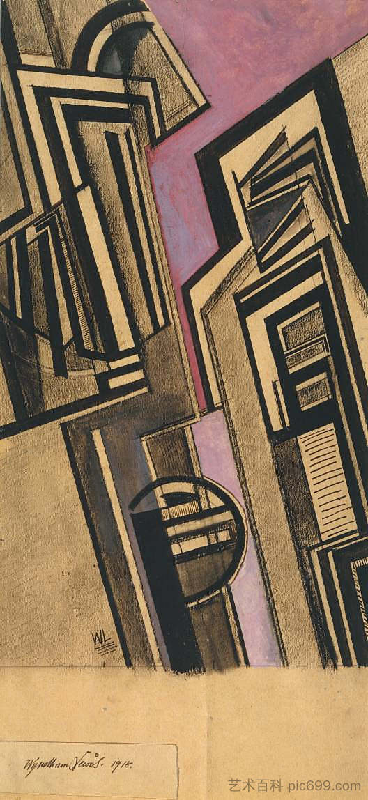 涡流成分 Vorticist Composition (1915)，温德姆·路易斯