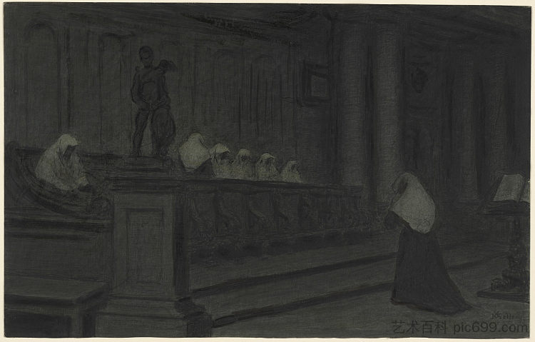 祈祷中的贝居安 Beguines at Prayer (1894)，泽维尔·梅勒里