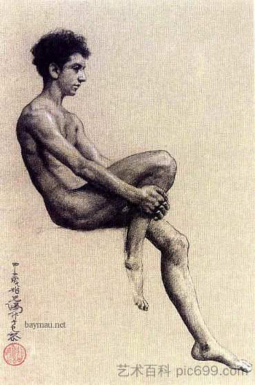 坐着的男性形象 Seated male figure (1924)，徐北红