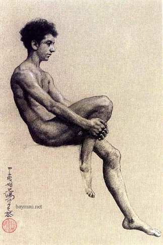 坐着的男性形象 Seated male figure (1924)，徐北红