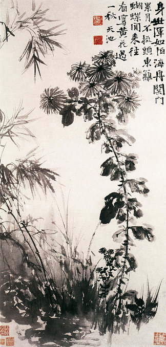 菊花和竹子 Chrysanthemums and Bamboos，徐渭