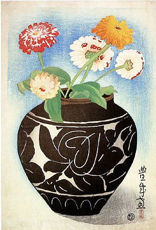 大丽花罐 Jar of Dahlias (1924)，山村豊成