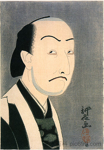 中村干次郎一世 饰 小桥由良之助 Nakamura Ganjiro I as Oboshi Yuranosuke (1916)，山村豊成