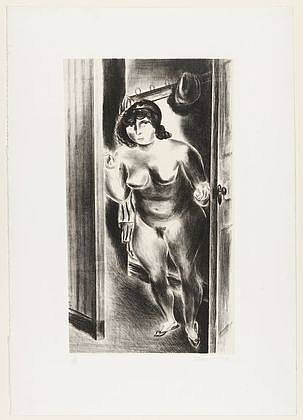 门口裸体 Nude at Door (1928)，国吉康雄