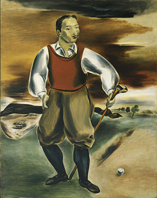 高尔夫运动员的自画像 Self-Portrait as a Golf Player (1925)，国吉康雄