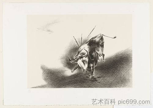公牛 The Bull (1928)，国吉康雄