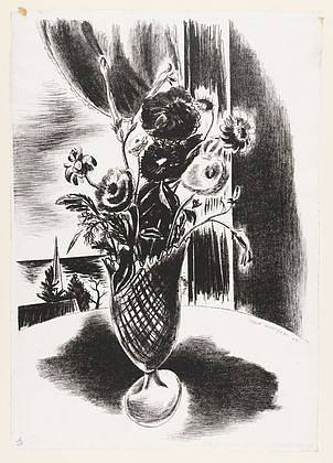 花瓶，第2号 Vase of Flowers, No. 2 (1927)，国吉康雄