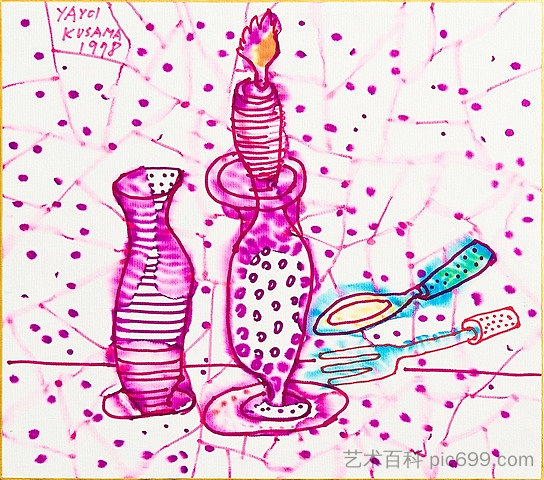 烛台静物 Still Life of Candlestick (1978),草间弥生