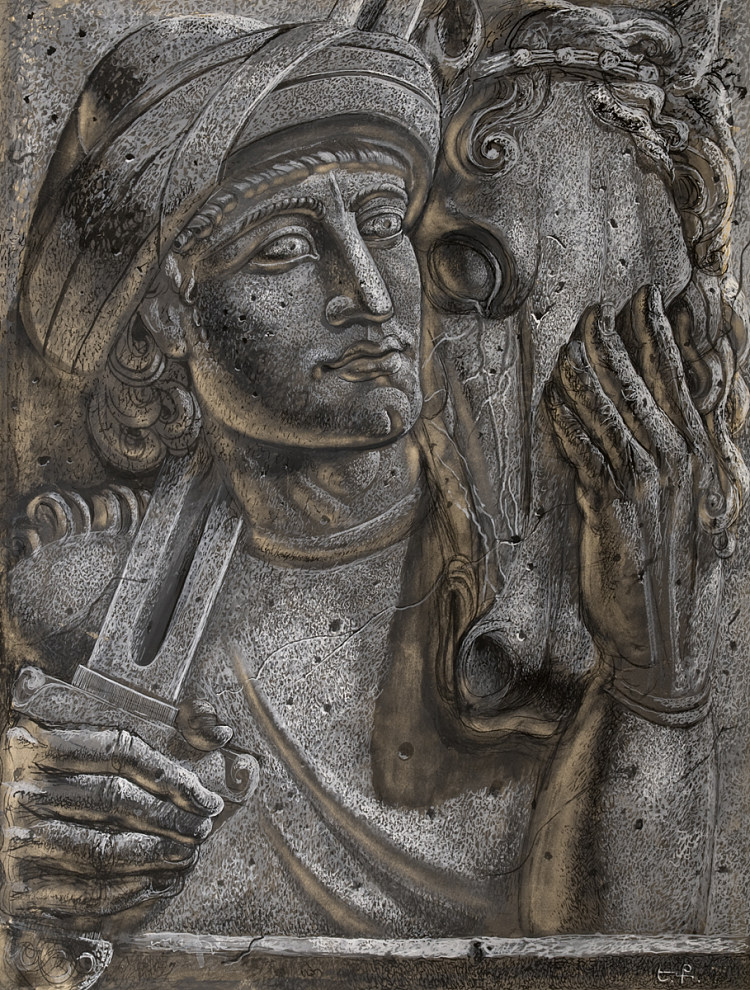 大卫与库尔基克·贾拉利 DAVID WITH KURKIK JALALI (1939; Yerevan,Armenia ),叶尔万德·科恰尔