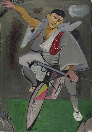 穿着红色背心的骑自行车的人 Cyclist with a red vest (1936)，亚尼斯·查罗契斯