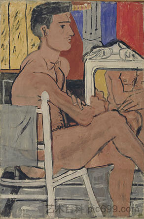 意大利裸体坐姿 Italian nude sitting (1937)，亚尼斯·查罗契斯