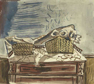带篮子的静物 Still life with baskets (1929)，亚尼斯·查罗契斯