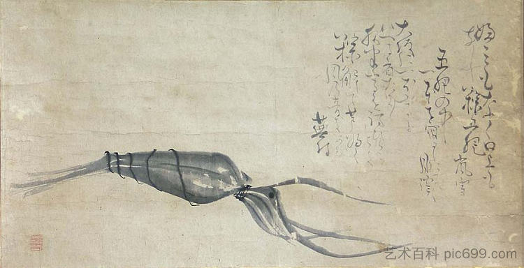 松村五顺（绘画）和与佐布森（书法）的Chimaki Chimaki by Matsumura Goshun (painting) and Yosa Buson (calligraphy)，与谢芜村