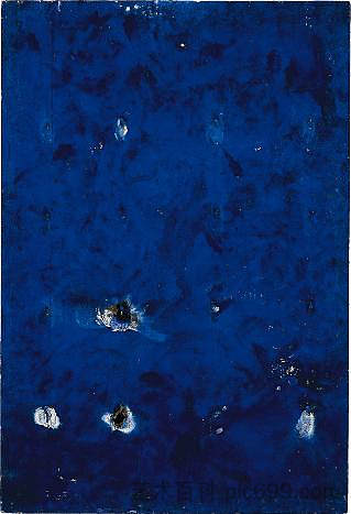 一分钟的蓝色火焰画 A Minute's Blue Fire Painting (1957)，伊夫·克莱因