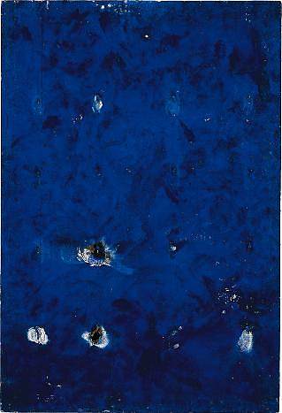 一分钟的蓝色火焰画 A Minute’s Blue Fire Painting (1957)，伊夫·克莱因