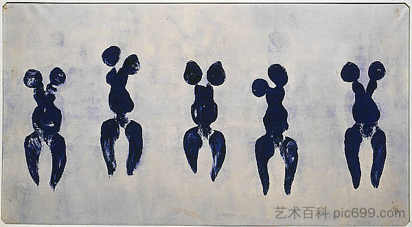 蓝色时期的人体测量学 Anthropometry of the blue period (1960)，伊夫·克莱因